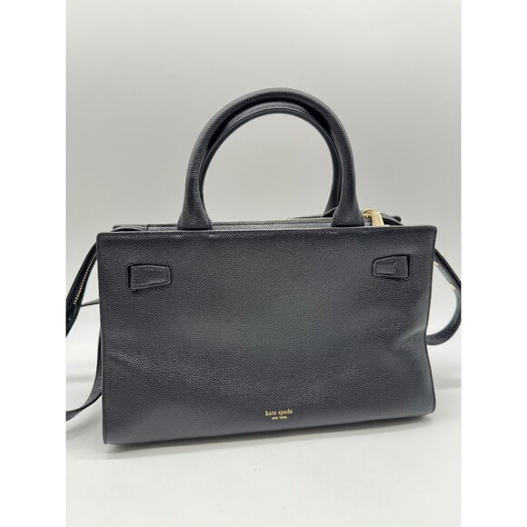 KATE SPADE NY Deco leather medium satchel crossbody bag - BLACK - Picture 10 of 14